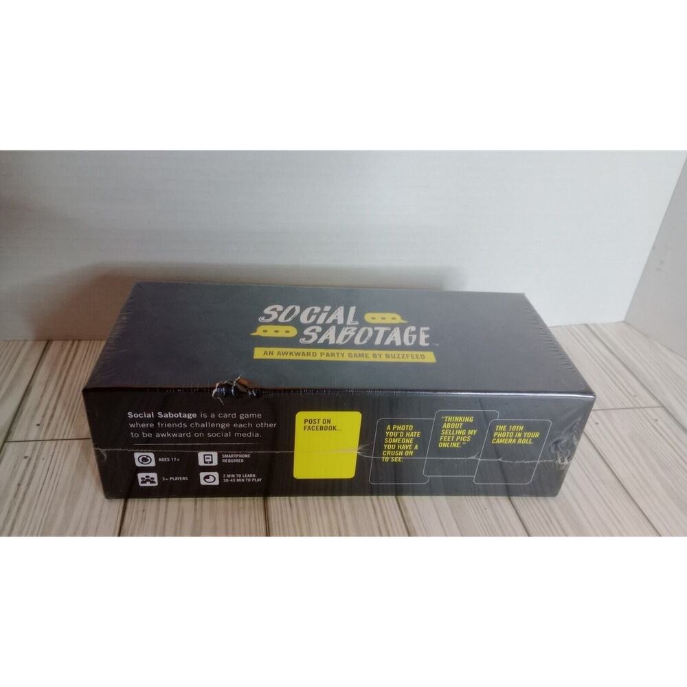 Social Sabotage: An Awkward Party Game by BuzzFeed - for Ages 17+ ~ NEW SEALED